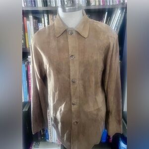 ‘RIZAL’ Tan suede Shirt jacket Like Butter. Size Large